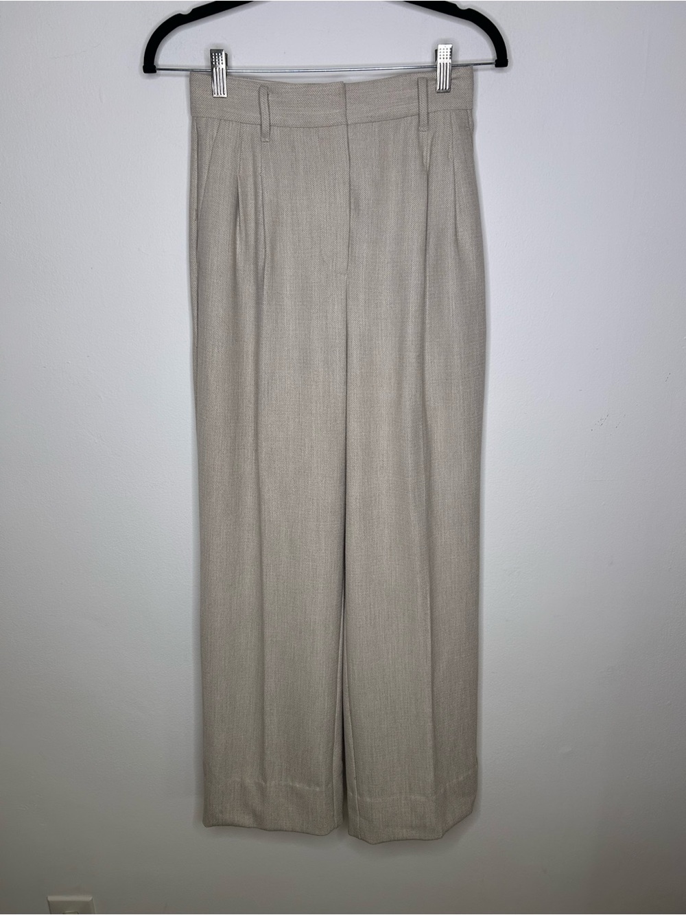 Aritzia Wilfred Effortless Pant Wool Wide Leg High Rise Size 0